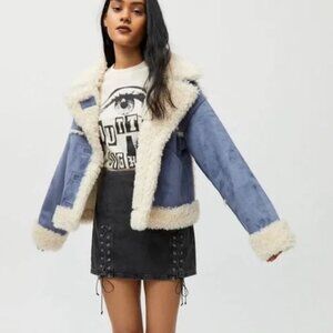 NWT Urban Outfitters Maria Faux Shearling Jacket M